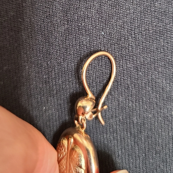 Leaves gold vintage russian earrings - Picture 10 of 16